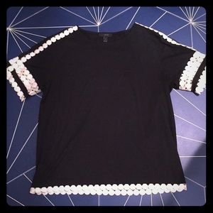 J Crew black shirt with white detailing S